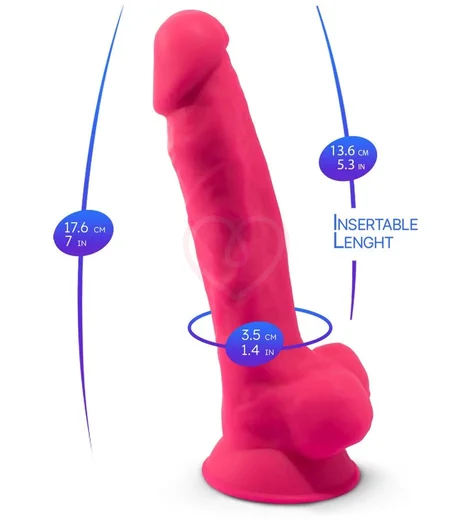 Реалистичный фаллоимитатор Silexd Model 1 17 см фуксия фото 4