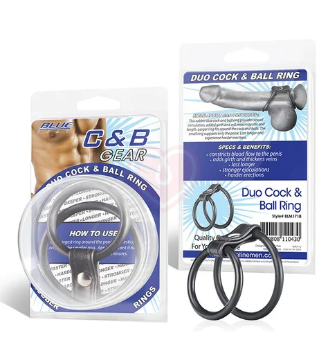 Двойное эрекционное кольцо на пенис и мошонку Duo Cock and Ball Ring фото 3
