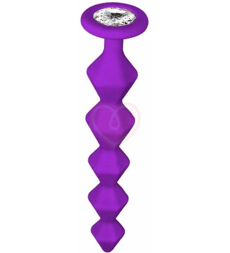 Анальная цепочка с кристаллом Emotions Chummy фиолетовая фото 2