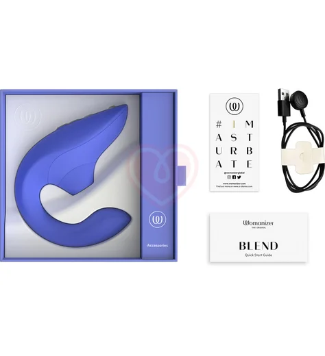 Вибратор для зоны G c бесконтактной стимуляцией клитора Womanizer Blend голубой фото 2