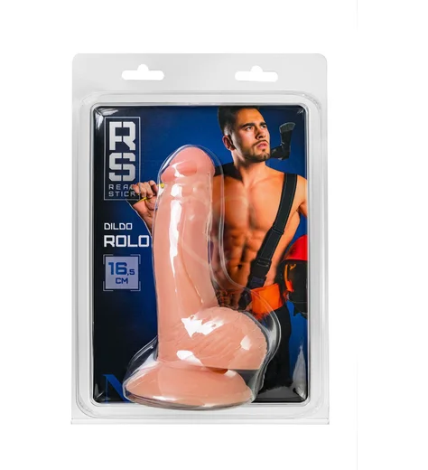 Реалистичный фаллоимитатор на присоске с мошонкой RealStick Nude Rolo телесный фото 5