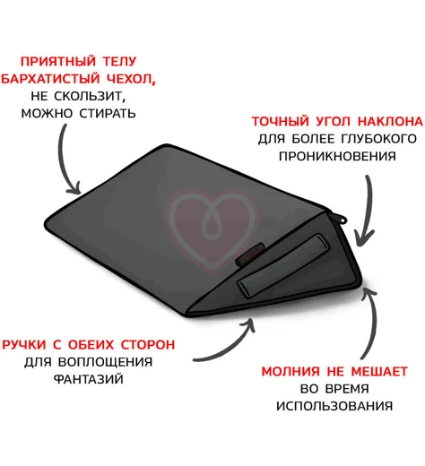 Подушка для секса Erola Wedge Треугольник чёрная фото 5