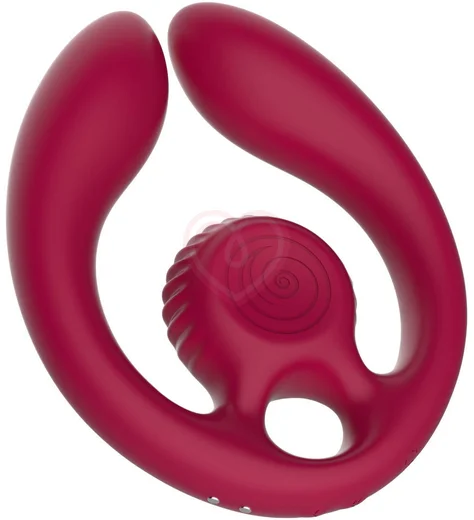 Двойной вибратор с дистанционным управлением SVibe Snail Gizi Duo бордовый фото 5