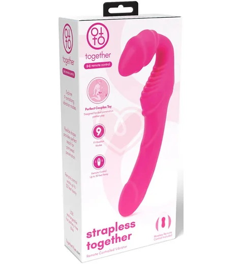 Безремневой вибрострапон с пультом Strapless Together розовый фото 2