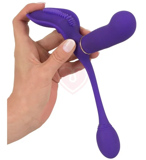 Вибратор для тройной стимуляции с пультом Go Gasm фиолетовый фото 5