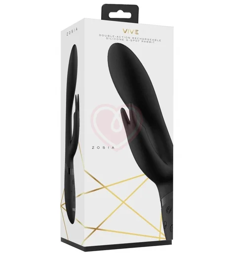 Вибратор с клиторальным стимулятором Zosia чёрный фото 5