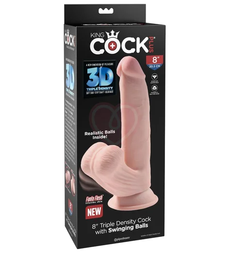 Фаллоимитатор с увеличенной мошонкой King Cock Plus 8 Triple Density 24,5 см фото 4