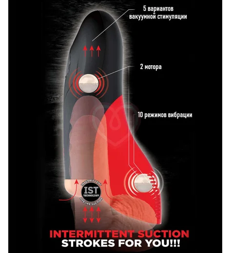 Реалистичный мастурбатор PDX Elite Fuck-O-Matic с вакуумом и вибрацией фото 3
