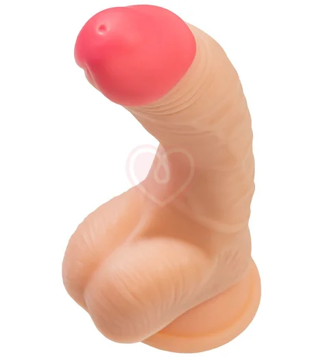 Реалистичный фаллоимитатор на присоске с мошонкой RealStick Nude Nash телесный фото 6