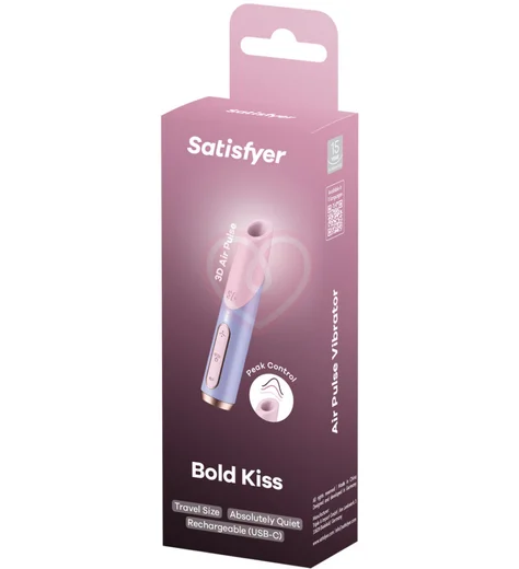 Вакуумно-волновой клиторальный стимулятор помада Satisfyer Bold Kiss розово-фиолетовый фото 5