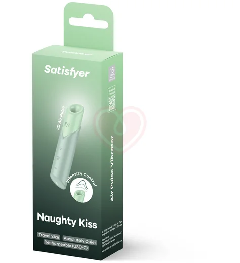 Вакуумно-волновой клиторальный стимулятор помада Satisfyer Naughty Kiss зелёный фото 5