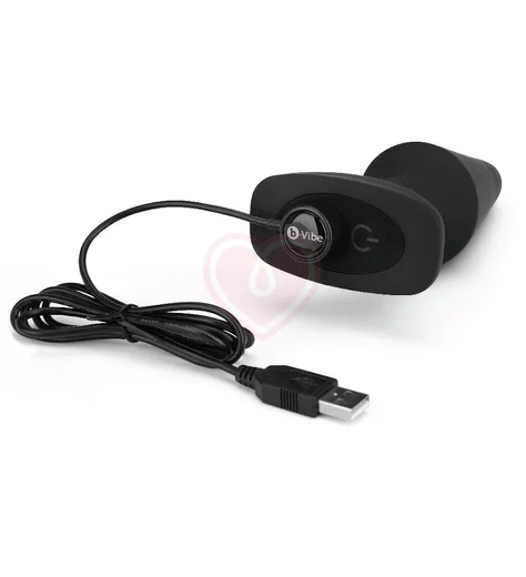 Большая вибропробка с ротацией b-Vibe Rimming Plug XL чёрная фото 4