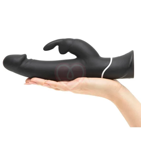 Вибратор с клиторальным стимулятором Happy Rabbit Realistic чёрный фото 3