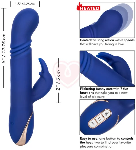 Вибратор-кролик с пульсацией и нагревом Signature Heated Thrusting G Rabbit синий фото 6