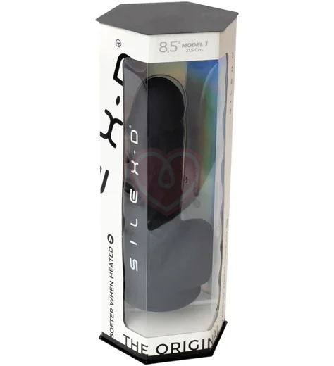 Реалистичный фаллоимитатор Silexd Model 4 21 см чёрный фото 4