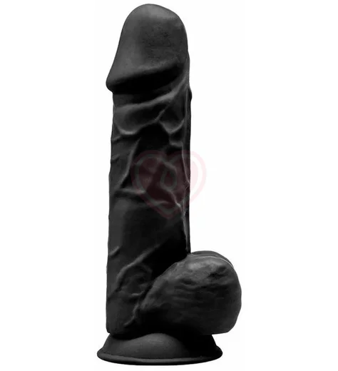 Реалистичный фаллоимитатор Silexd Model 4 21 см чёрный фото 5