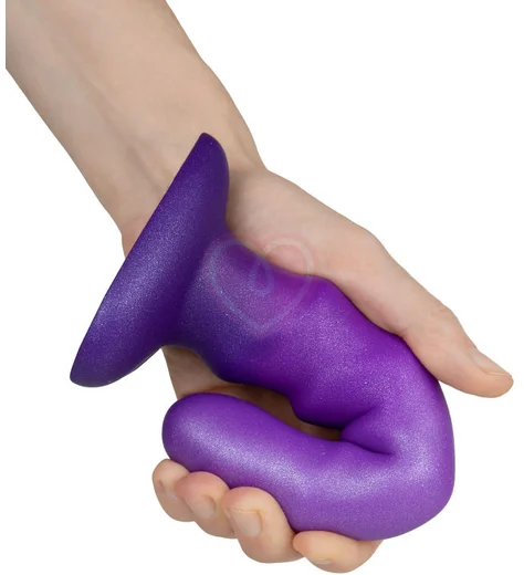 Ребристый фаллоимитатор на присоске в форме сердца Flow Unicorn фиолетовый фото 4