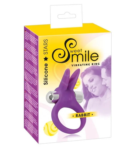 Виброкольцо со стимулятором клитора Smile Rabbit фиолетовое фото 5