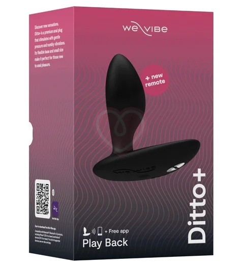 Анальная пробка We-Vibe Ditto+ с пультом и приложением чёрная фото 2