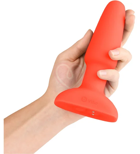 Анальная вибропробка с ротацией b-Vibe Rimming 2 оранжевая фото 10