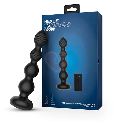 Анальная вращающаяся виброёлочка Nexus Tornado Beaded Probe Large чёрная фото 3