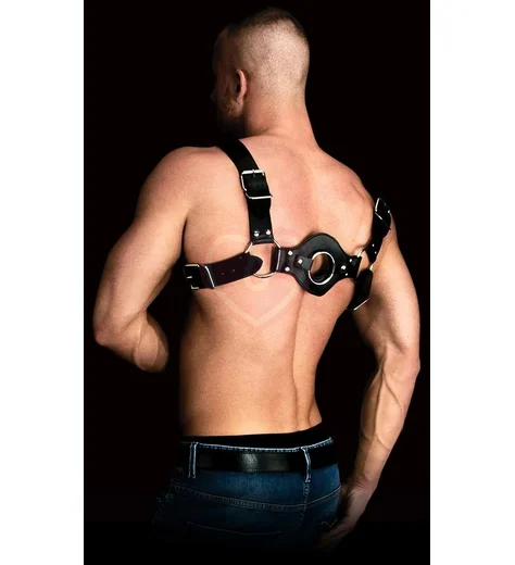 Мужская фиксация с кольцами Ouch! Costas Solid Structure чёрная фото 3