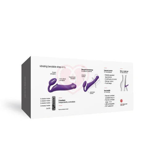 Безремневой страпон с вибрацией и пультом управления Strap-on-me L фиолетовый фото 6
