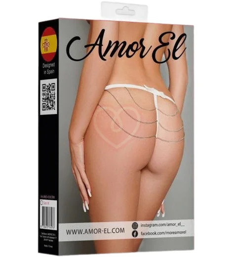 Стринги с цепочками Amor EL белые фото 4