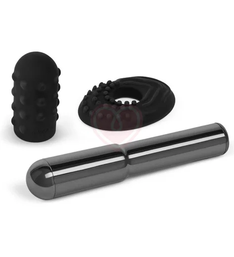 Большая вибропуля с двумя насадками Le Wand Grand Bullet чёрный хром фото 4