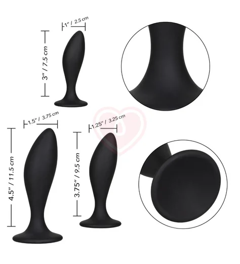 Набор Silicone Anal Curve Kit из 3 анальных пробок с изгибом фото 2
