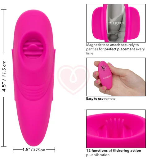 Стимулятор клитора с язычком и вибрацией Lock-N-Play Flicker Panty Teaser с пультом розовый фото 10
