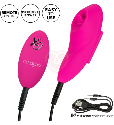 Стимулятор клитора с язычком и вибрацией Lock-N-Play Flicker Panty Teaser с пультом розовый фото 11