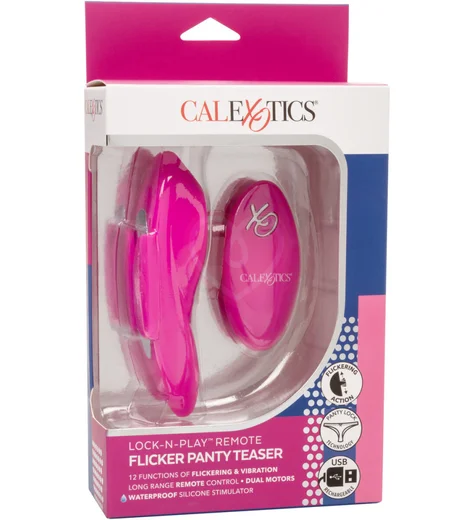 Стимулятор клитора с язычком и вибрацией Lock-N-Play Flicker Panty Teaser с пультом розовый фото 12