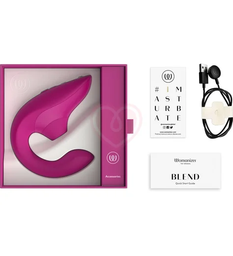 Вибратор для зоны G c бесконтактной стимуляцией клитора Womanizer Blend малиновый фото 3