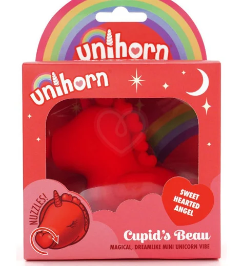 Клиторальный вибратор Unihorn Cupid's Beau с функцией пульсации красный фото 5