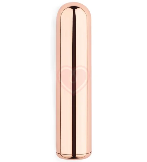 Маленькая вибропуля с двумя насадками Le Wand Bullet розовое золото фото 2