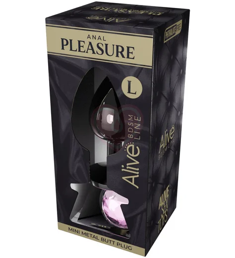 Стальная анальная пробка Alive Mini Metal Butt L с розовым кристаллом фото 2