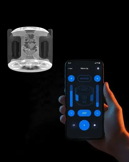 Интерактивный мастурбатор с управлением через приложение Kiiroo PowerShot чёрный фото 12