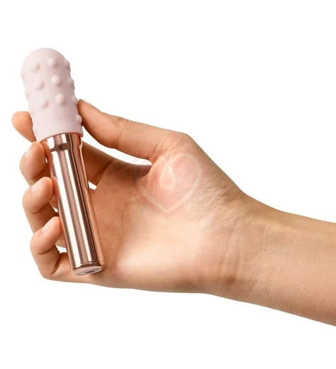 Большая вибропуля с двумя насадками Le Wand Grand Bullet розовое золото фото 3