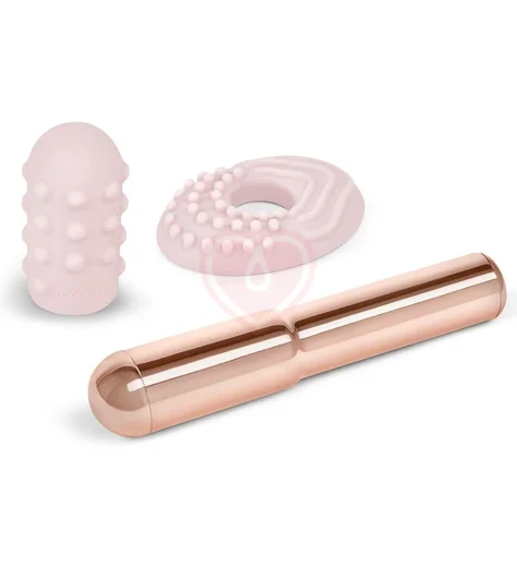 Большая вибропуля с двумя насадками Le Wand Grand Bullet розовое золото фото 4