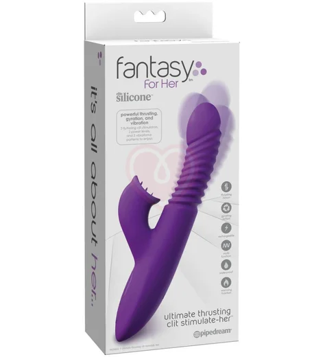 Вибратор-кролик с пульсирующей головкой и нагревом Ultimate Thrusting Clit фиолетовый фото 2