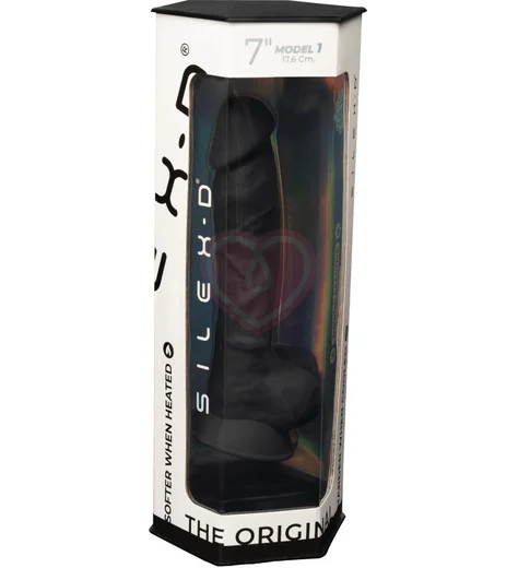 Реалистичный фаллоимитатор Silexd Model 1 17 см чёрный фото 6