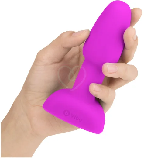 Анальная вибропробка с ротацией b-Vibe Rimming Petite розовая фото 3