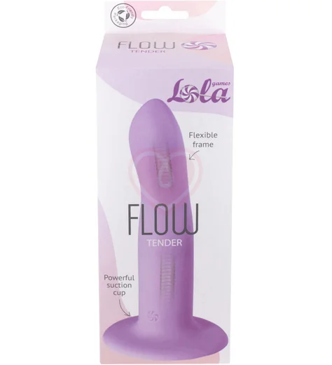 Гибкий фаллоимитатор на присоске Flow Tender сиреневый фото 2