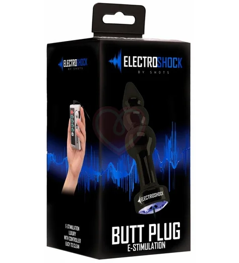 Анальная пробка с электростимуляцией Shots Butt Plug Ribbed фото 3