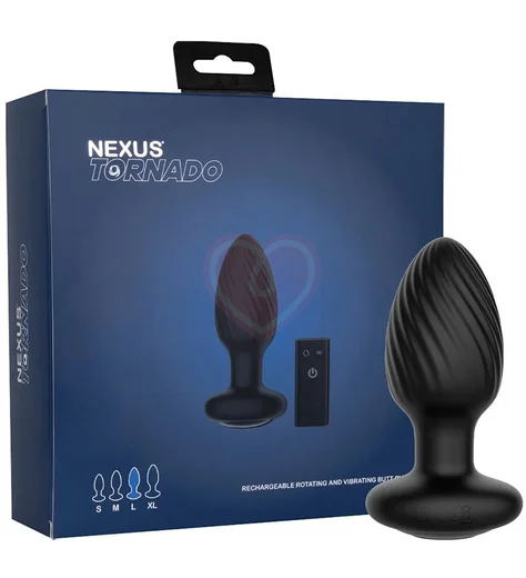 Анальная вращающаяся вибропробка Nexus Tornado Large чёрная фото 3