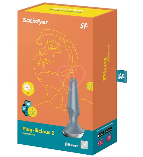Анальная вибропробка Satisfyer Plug Ilicious 2 с приложением серая фото 5