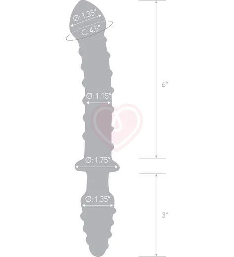 Двухсторонний фаллоимитатор с анальной пробкой Glas Mr. Swirly Dildo & Butt фото 6