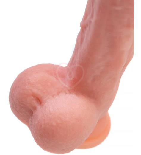 Реалистичный фаллоимитатор на присоске с мошонкой RealStick Nude Ever телесный фото 4