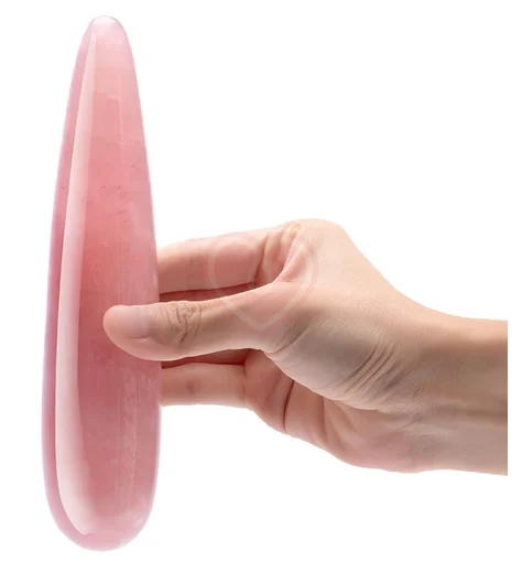 Фаллоимитатор из натурального камня Le Wand Crystal Wand розовый кварц фото 2